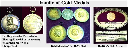 Dr. Raghavendra Bhat family of gold medals